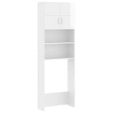 NNEVL Washing Machine Cabinet Set High Gloss White Engineered Wood