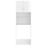 NNEVL Washing Machine Cabinet Set High Gloss White Engineered Wood