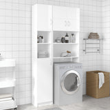 NNEVL Washing Machine Cabinet Set High Gloss White Engineered Wood