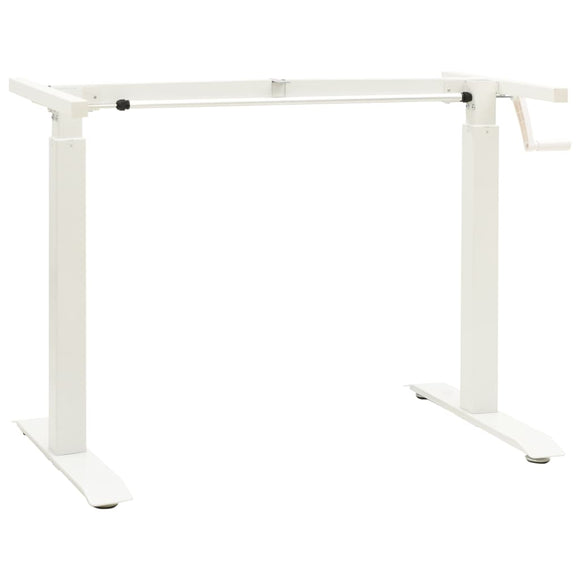 NNEDPE Manual Height Adjustable Standing Desk Frame Hand Crank White