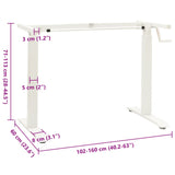 NNEDPE Manual Height Adjustable Standing Desk Frame Hand Crank White