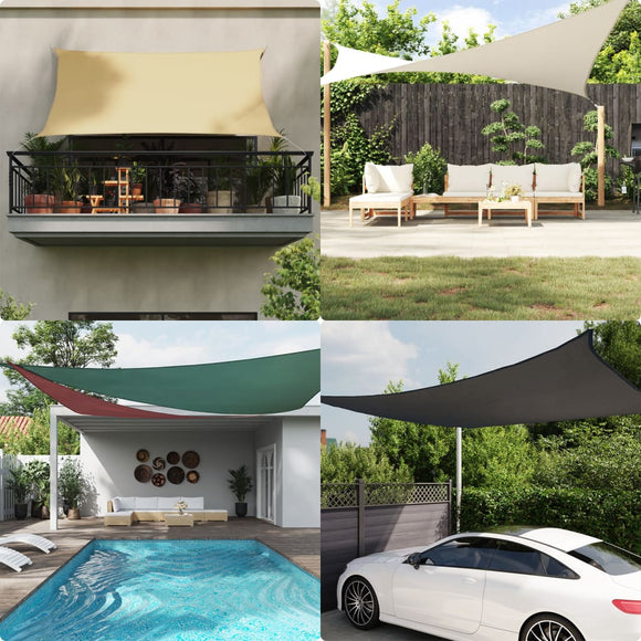 NNEVL Sunshade Sail Oxford Fabric Rectangular 2.5x3.5 m Black
