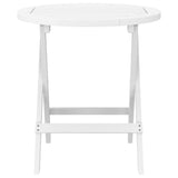 NNEVL Folding Garden Table White Ø 46 cm Solid Wood Acacia