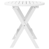 NNEVL Folding Garden Table White Ø 46 cm Solid Wood Acacia