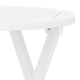 NNEVL Folding Garden Table White Ø 46 cm Solid Wood Acacia