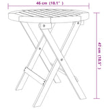NNEVL Folding Garden Table White Ø 46 cm Solid Wood Acacia