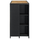 NNEDPE Bar Table With Storage Rack Black 120x60x110 Cm Poly Rattan