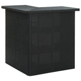 NNEDPE Corner Bar Table Black 100x50x105 Cm Poly Rattan