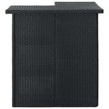 NNEDPE Corner Bar Table Black 100x50x105 Cm Poly Rattan