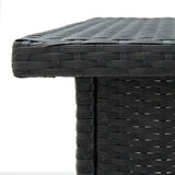 NNEDPE Corner Bar Table Black 100x50x105 Cm Poly Rattan