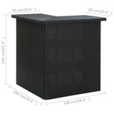 NNEDPE Corner Bar Table Black 100x50x105 Cm Poly Rattan