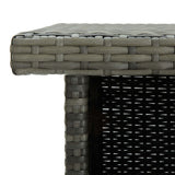 NNEDPE Corner Bar Table Grey 100x50x105 Cm Poly Rattan