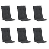 NNEVL Garden Highback Chair Cushions 6 pcs Black 120x50x3 cm Fabric