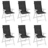 NNEVL Garden Highback Chair Cushions 6 pcs Black 120x50x3 cm Fabric