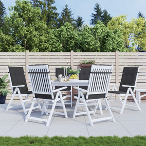NNEVL Garden Highback Chair Cushions 6 pcs Black 120x50x3 cm Fabric
