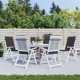 NNEVL Garden Highback Chair Cushions 6 pcs Black 120x50x3 cm Fabric