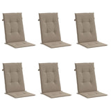 NNEVL Garden Highback Chair Cushions 6 pcs Taupe 120x50x3 cm Fabric