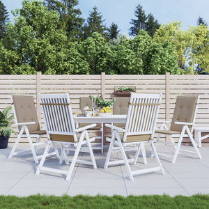 NNEVL Garden Highback Chair Cushions 6 pcs Taupe 120x50x3 cm Fabric