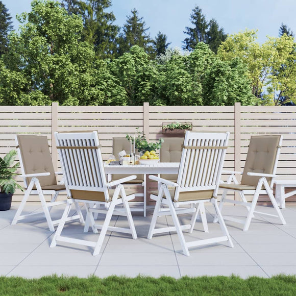 NNEVL Garden Highback Chair Cushions 6 pcs Taupe 120x50x3 cm Fabric