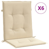 NNEVL Garden Lowback Chair Cushions 6 pcs Beige 100x50x3 cm Oxford Fabric