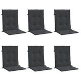 NNEVL Garden Lowback Chair Cushions 6 pcs Black 100x50x3 cm Oxford Fabric