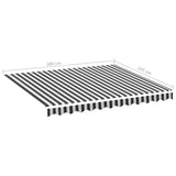 NNEVL Replacement Fabric for Awning Anthracite and White 3x2.5 m