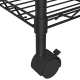 NNEVL 5-Tier Storage Shelf with Wheels 75x35x155 cm Black 250 kg