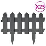 NNEVL Lawn Edgings 25 pcs Anthracite 10 m PP