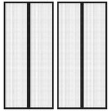 NNEVL Insect Door Curtains 2 pcs with Magnet Blocks Black 210x90 cm