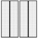 NNEVL Insect Door Curtains 2 pcs with Magnet Blocks Black 220x110 cm