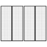 NNEVL Insect Door Curtains 2 pcs with Magnet Blocks Black 220x130 cm