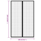 NNEVL Insect Door Curtains 2 pcs with Magnet Blocks Black 220x130 cm