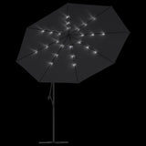 NNEVL Cantilever Garden Parasol with LED Lights Black 350 cm