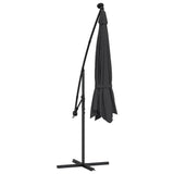 NNEVL Cantilever Garden Parasol with LED Lights Black 350 cm