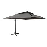 NNEVL Cantilever Garden Parasol with Double Top Anthracite 400x300 cm