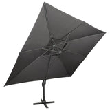 NNEVL Cantilever Garden Parasol with Double Top Anthracite 400x300 cm