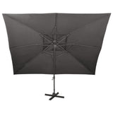 NNEVL Cantilever Garden Parasol with Double Top Anthracite 400x300 cm