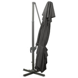 NNEVL Cantilever Garden Parasol with Double Top Anthracite 400x300 cm