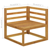 NNEVL 12 Piece Garden Lounge Set with Cushion Cream Solid Acacia Wood