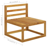 NNEVL 12 Piece Garden Lounge Set with Cushion Cream Solid Acacia Wood