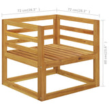 NNEVL 12 Piece Garden Lounge Set with Cushion Cream Solid Acacia Wood