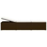 NNEVL 3 Piece Garden Sun Loungers with Tea Table Poly Rattan Brown
