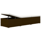 NNEVL 3 Piece Garden Sun Loungers with Tea Table Poly Rattan Brown