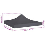 NNEVL Party Tent Roof 2x2 m Anthracite 270 g/m²