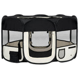 NNEDPE Foldable Dog Playpen With Carrying Bag Black 145x145x61 Cm
