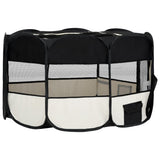 NNEDPE Foldable Dog Playpen With Carrying Bag Black 145x145x61 Cm