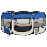 NNEDPE Foldable Dog Playpen With Carrying Bag Blue 145x145x61 Cm