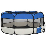 NNEDPE Foldable Dog Playpen With Carrying Bag Blue 145x145x61 Cm