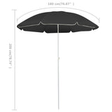 NNEVL Garden Parasol with Steel Pole Anthracite 180 cm