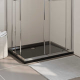 NNEVL Rectangular ABS Shower Base Tray Black 80x100 cm